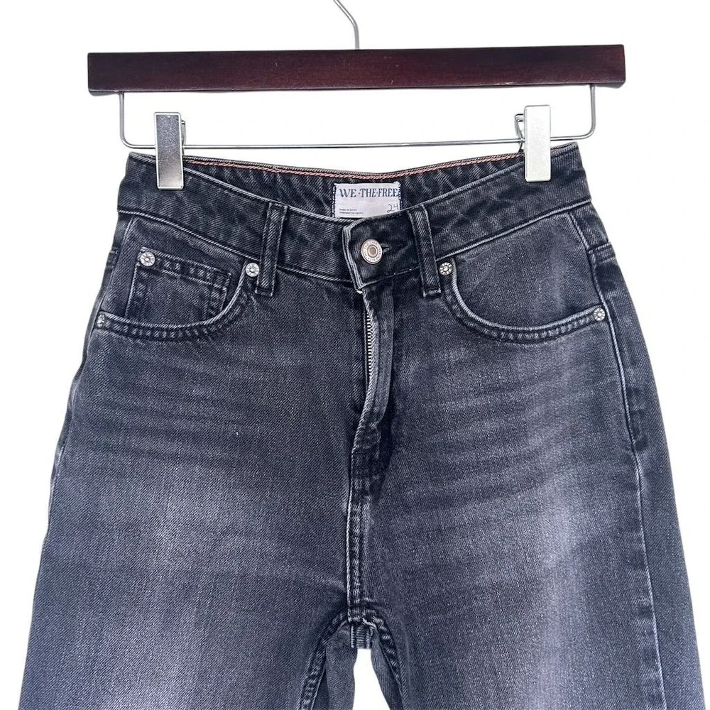 Free People Women's High Rise Slim Straight Jeans Gray Size 24 - Picture 8 of 10